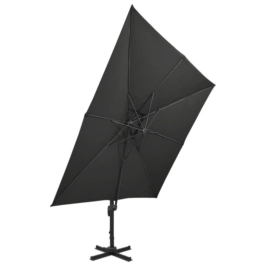 vidaXL Cantilever Garden Parasol | Black | Fabric with PA coating