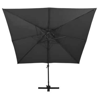 vidaXL Cantilever Garden Parasol | Black | Fabric with PA coating