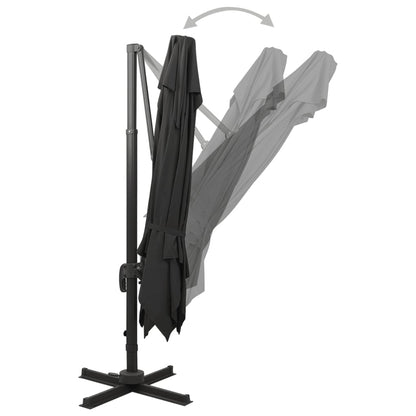 vidaXL Cantilever Garden Parasol | Black | Fabric with PA coating