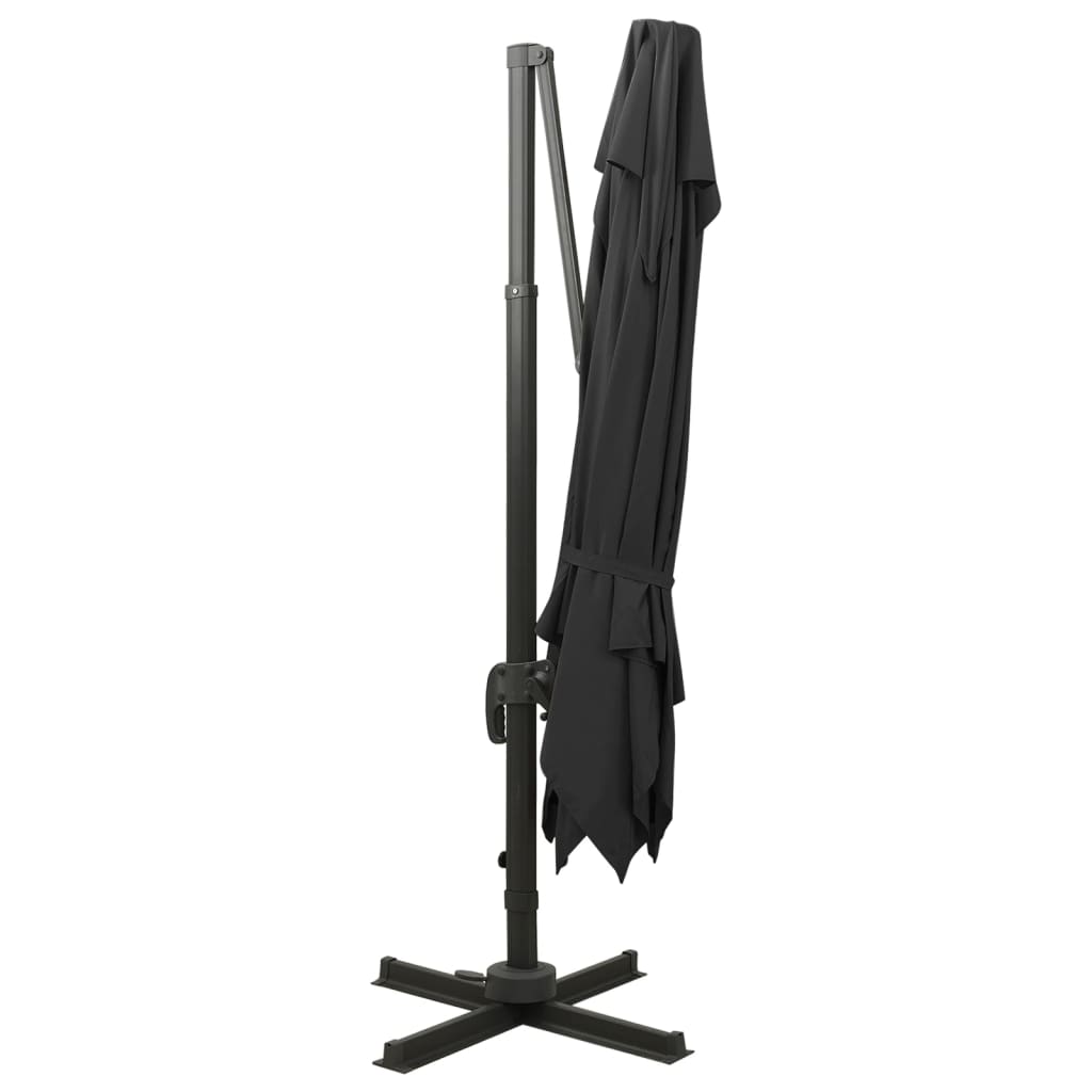 vidaXL Cantilever Garden Parasol | Black | Fabric with PA coating