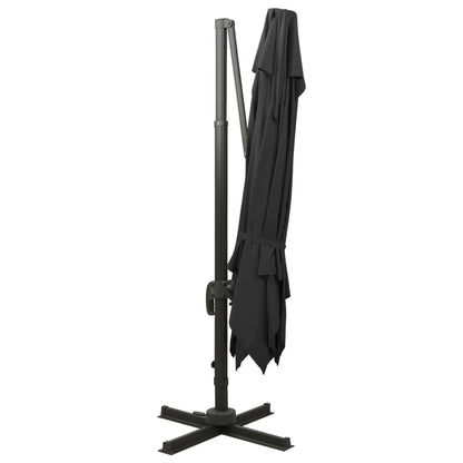 vidaXL Cantilever Garden Parasol | Black | Fabric with PA coating