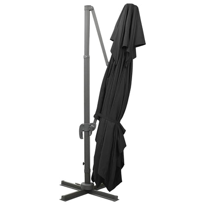 312377 vidaXL Cantilever Garden Parasol with Double Top Black 400x300 cm