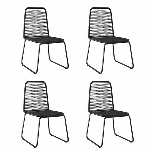 313112 vidaXL Outdoor Chairs 4 pcs Poly Rattan Black