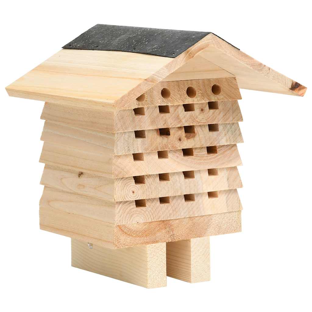 314814 vidaXL Bee Hotel Solid Firwood 22x20x20 cm