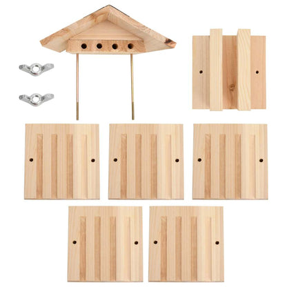 314814 vidaXL Bee Hotel Solid Firwood 22x20x20 cm
