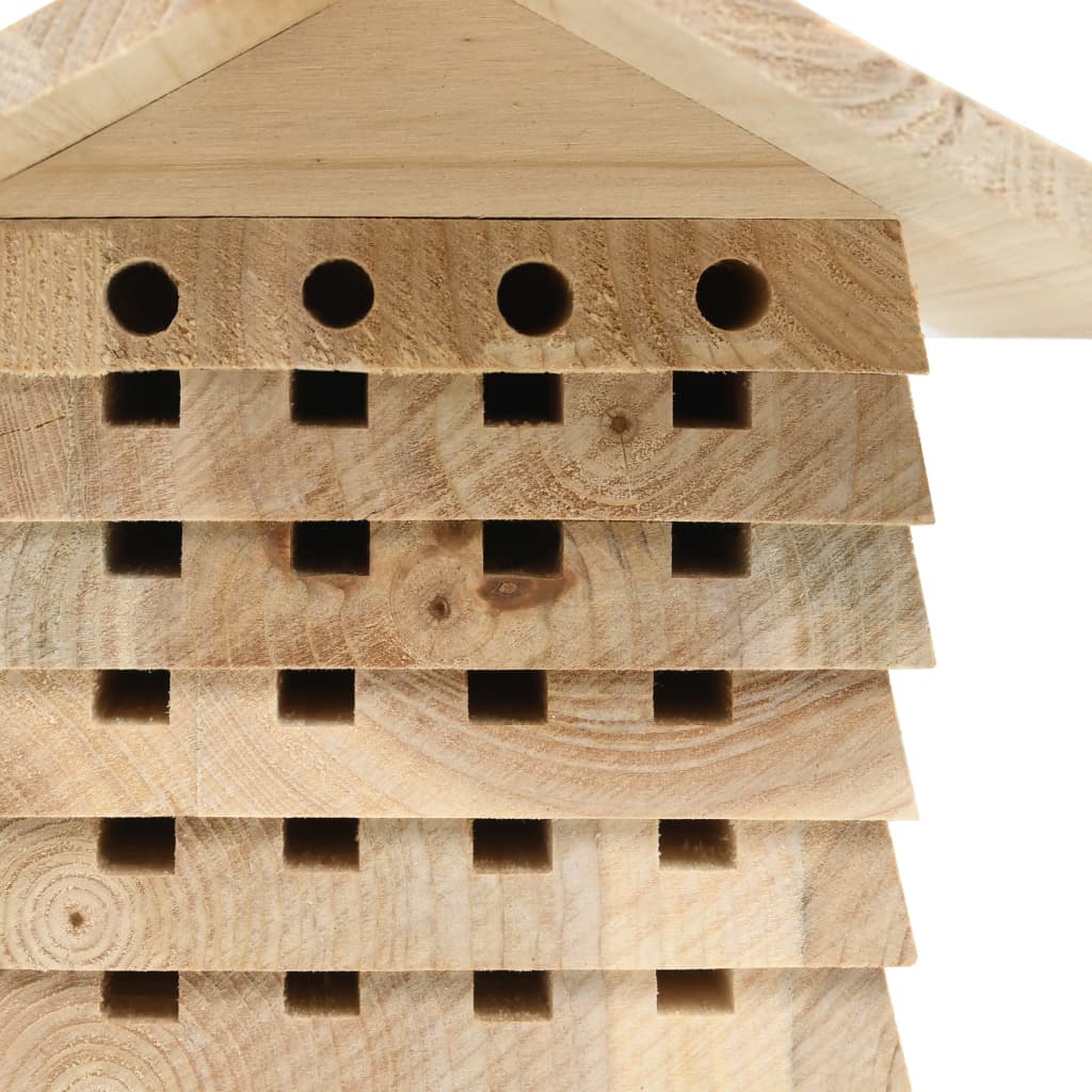 vidaXL Bee Hotel Solid Firwood 22x20x20 cm