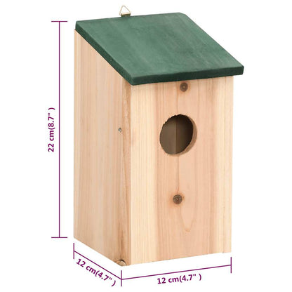 vidaXL Bird House | Set of 10 | Wood | Solid Firwood | Small | Hanging mounting