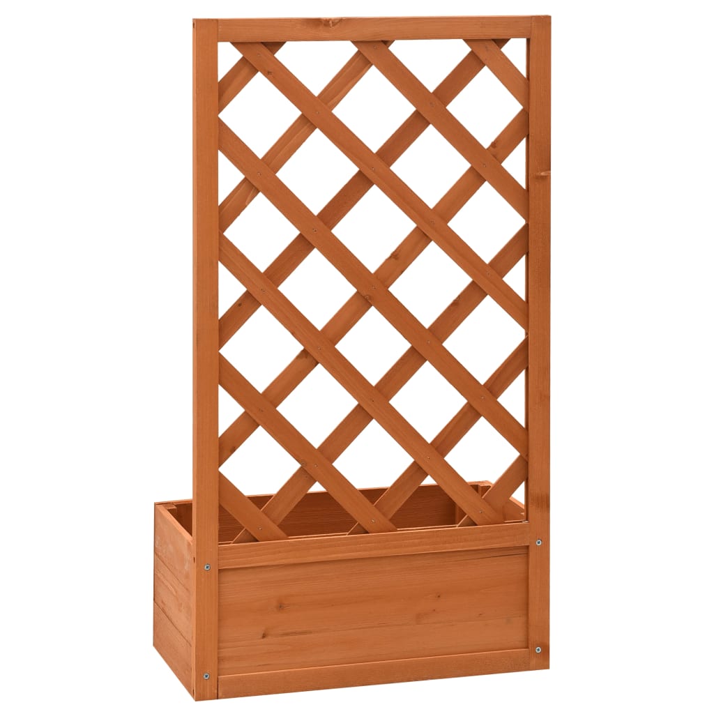 vidaXL Garden Trellis Planter Orange 50x25x90 cm Solid Firwood