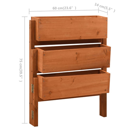 vidaXL Garden Folding Planter Orange 60x14x75 cm Solid Firwood