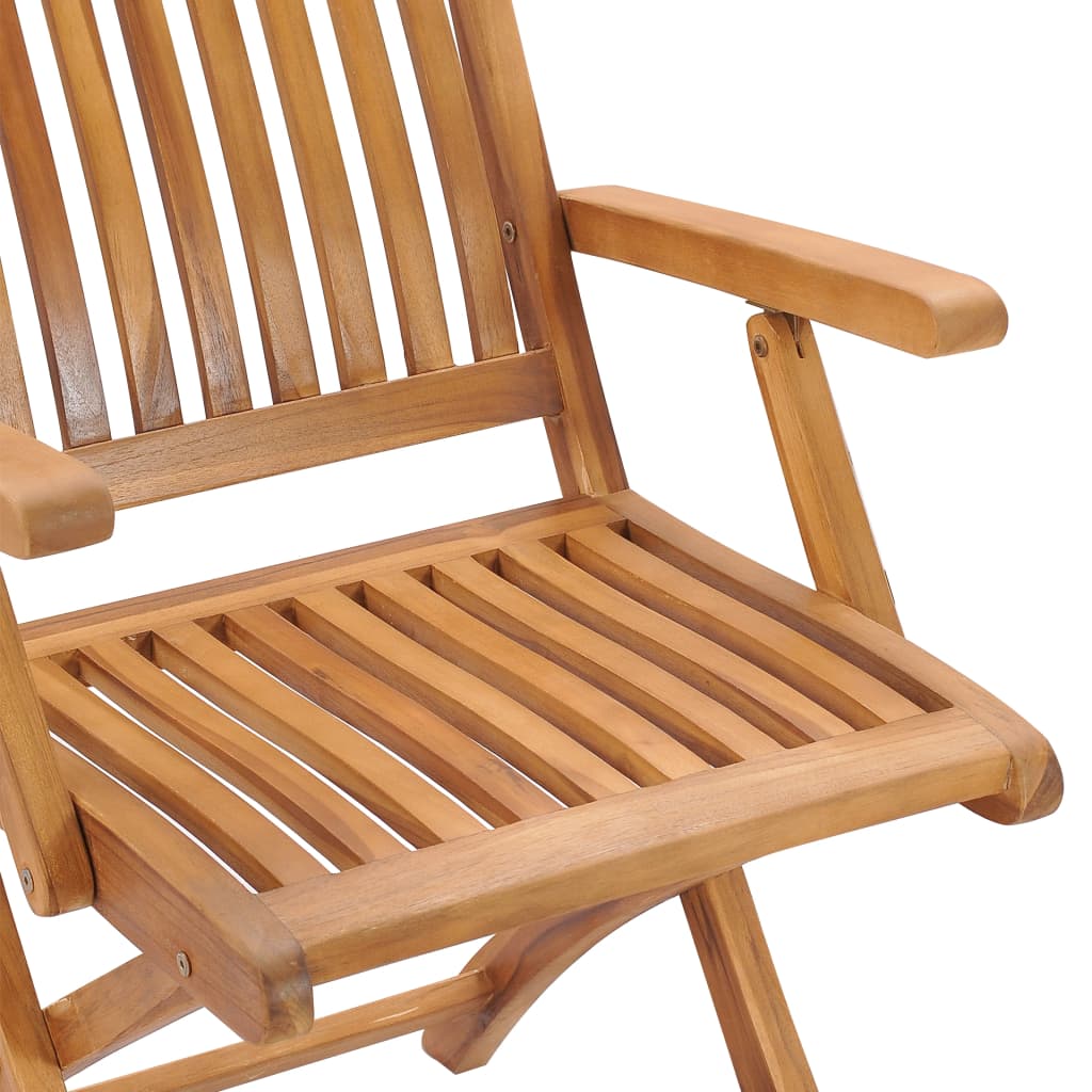 vidaXL Folding Garden Chairs 2 pcs Solid Teak Wood