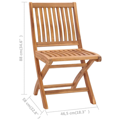vidaXL Garden Chair | Set of 2 | Teak | Solid teak wood | Medium | Foldable