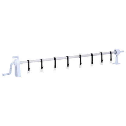 vidaXL Pool Cover Roller | White | Plastic | Adjustable | Telescopic technology