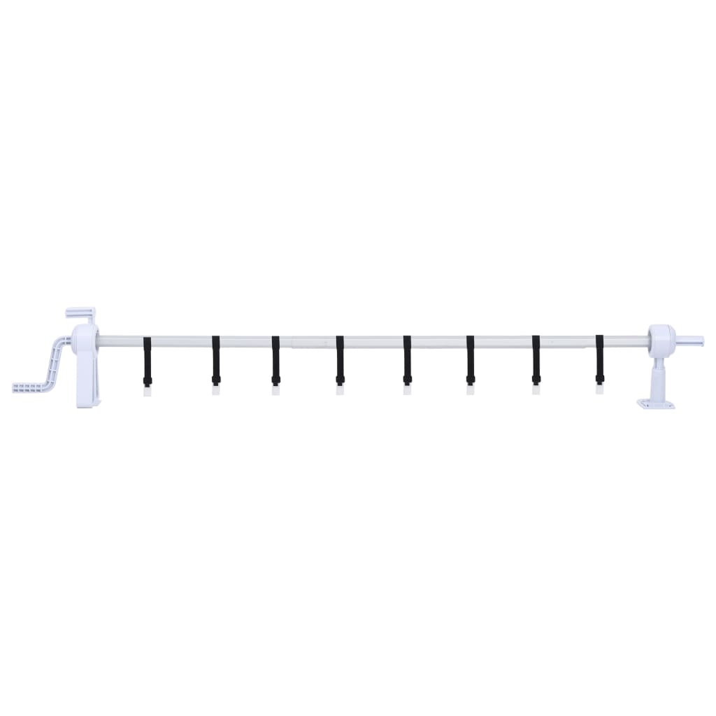 vidaXL Pool Cover Roller | White | Plastic | Adjustable | Telescopic technology