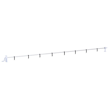 vidaXL Pool Cover Roller | White | Plastic | Adjustable | Telescopic technology