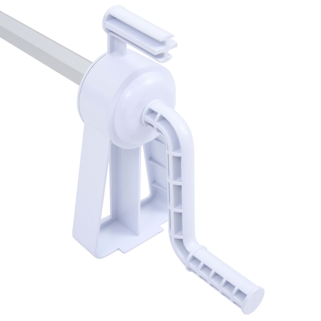 vidaXL Pool Cover Roller | White | Plastic | Adjustable | Telescopic technology