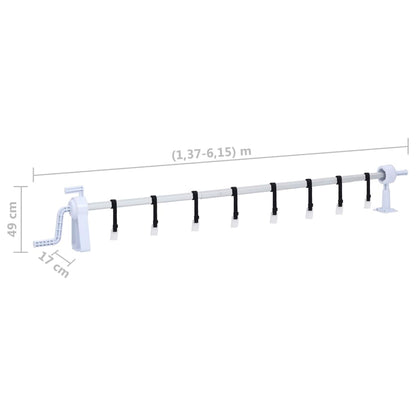 vidaXL Pool Cover Roller | White | Plastic | Adjustable | Telescopic technology
