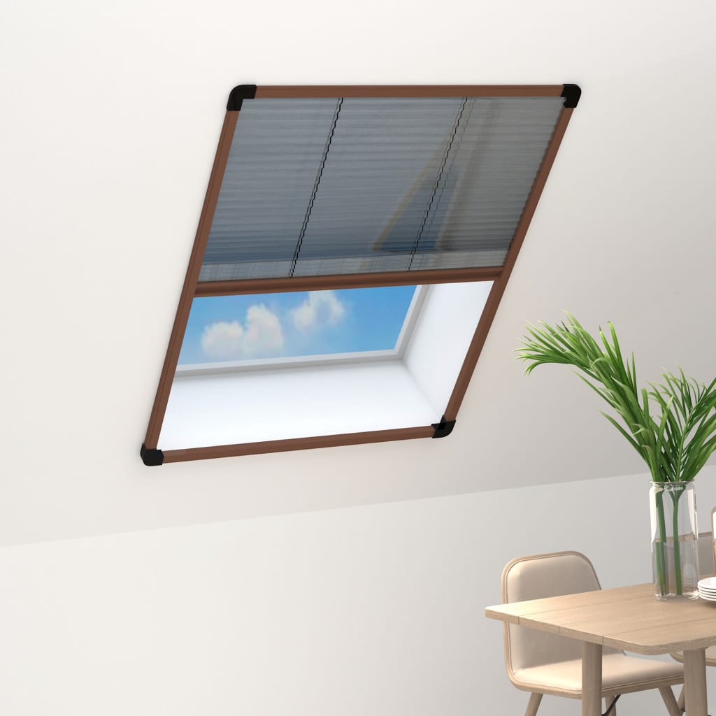 vidaXL Window Screen | Brown frame with black mesh