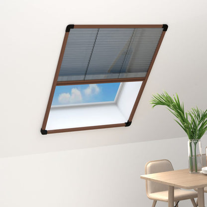 vidaXL Window Screen | Brown frame with black mesh