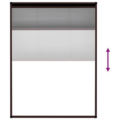 148653 vidaXL Plisse Insect Screen for Windows Aluminium Brown 60x80 cm