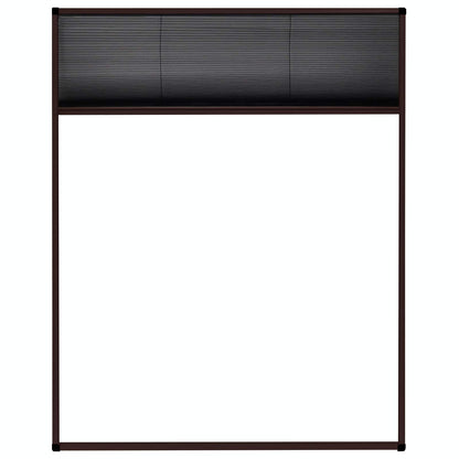 148654 vidaXL Plisse Insect Screen for Windows Aluminium Brown 80x100 cm