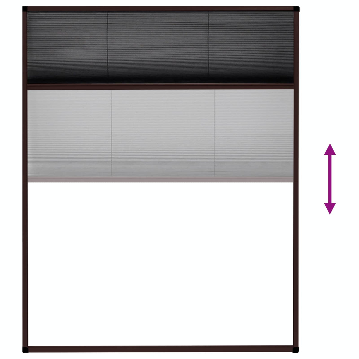 148654 vidaXL Plisse Insect Screen for Windows Aluminium Brown 80x100 cm