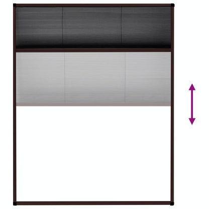148654 vidaXL Plisse Insect Screen for Windows Aluminium Brown 80x100 cm