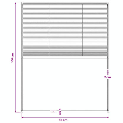 148654 vidaXL Plisse Insect Screen for Windows Aluminium Brown 80x100 cm
