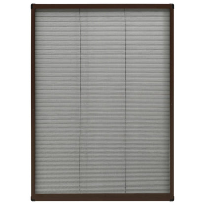 vidaXL Plisse Insect Screen for Windows Aluminium Brown 80x120 cm