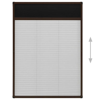 vidaXL Plisse Insect Screen for Windows Aluminium Brown 80x120 cm