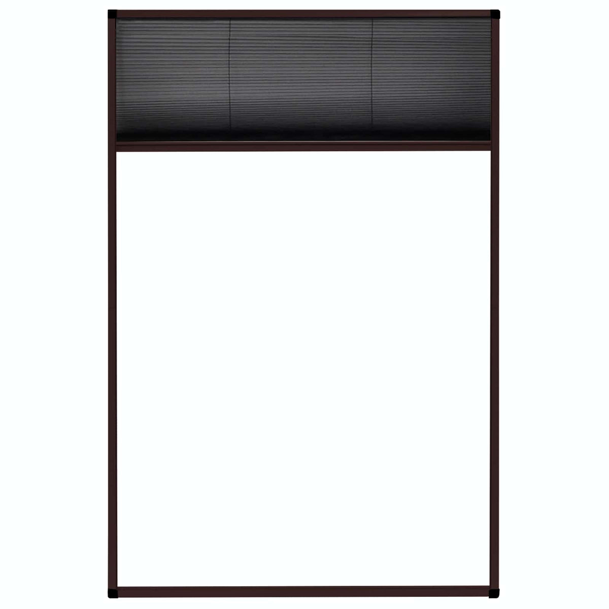 148655 vidaXL Plisse Insect Screen for Windows Aluminium Brown 80x120 cm