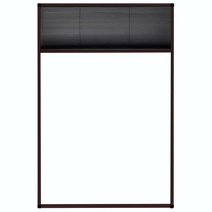 148655 vidaXL Plisse Insect Screen for Windows Aluminium Brown 80x120 cm