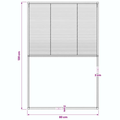 148655 vidaXL Plisse Insect Screen for Windows Aluminium Brown 80x120 cm