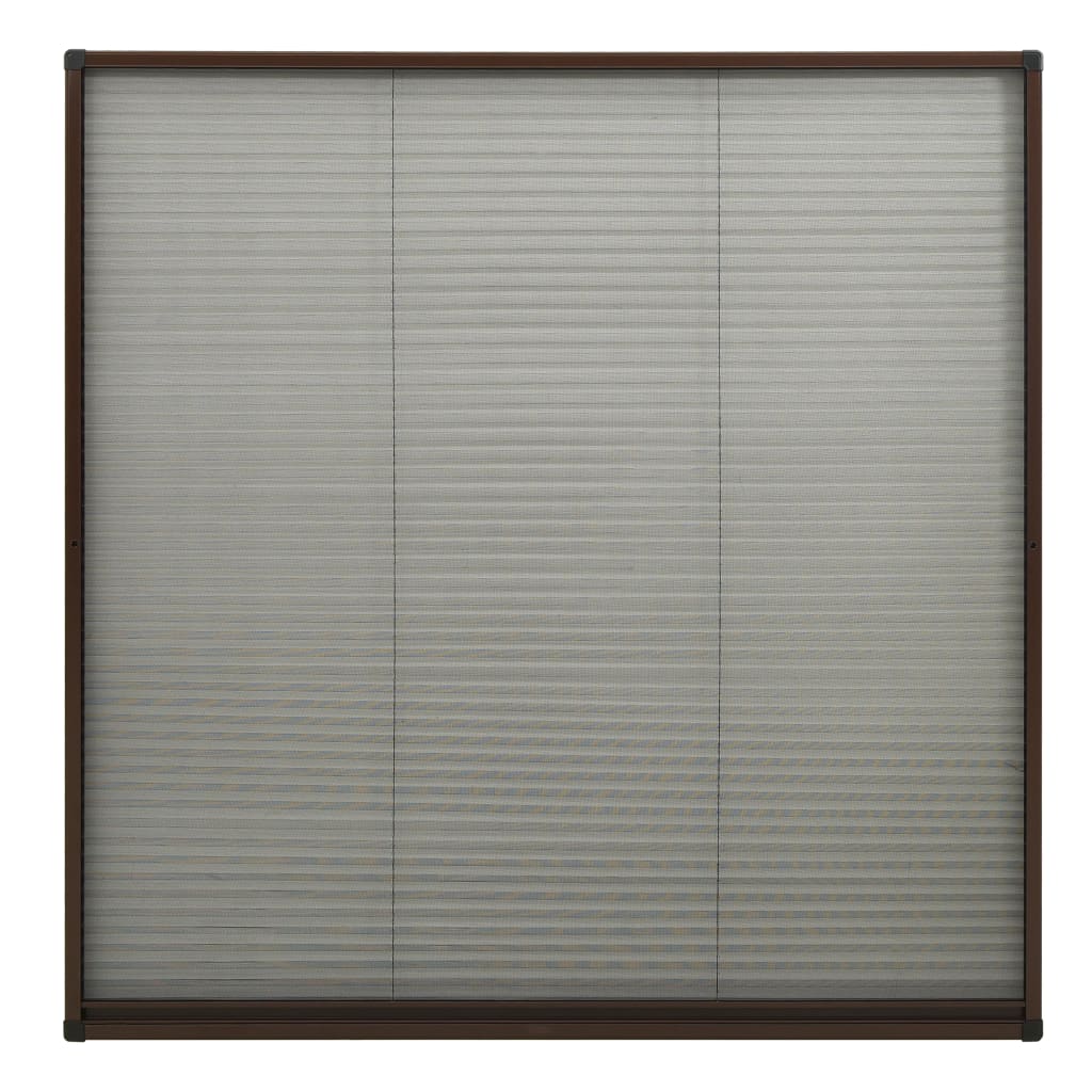 vidaXL Plisse Insect Screen for Windows Aluminium Brown 120x120 cm