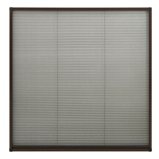148656 vidaXL Plisse Insect Screen for Windows Aluminium Brown 120x120 cm