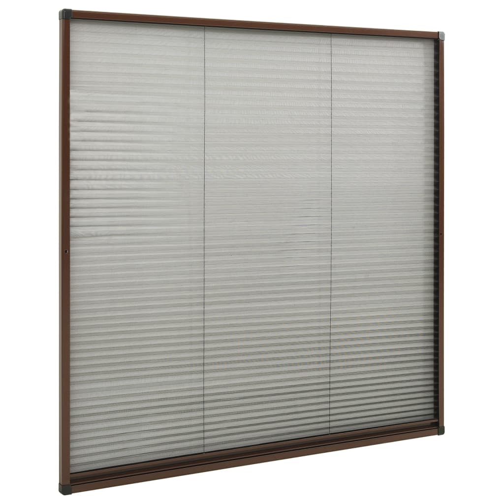 vidaXL Plisse Insect Screen for Windows Aluminium Brown 120x120 cm