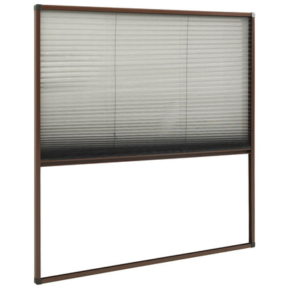 vidaXL Plisse Insect Screen for Windows Aluminium Brown 120x120 cm