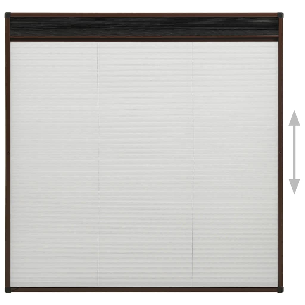 vidaXL Plisse Insect Screen for Windows Aluminium Brown 120x120 cm