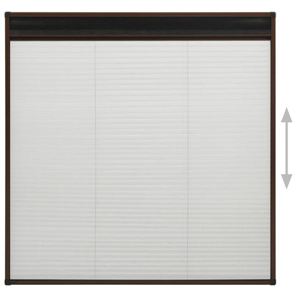 vidaXL Plisse Insect Screen for Windows Aluminium Brown 120x120 cm