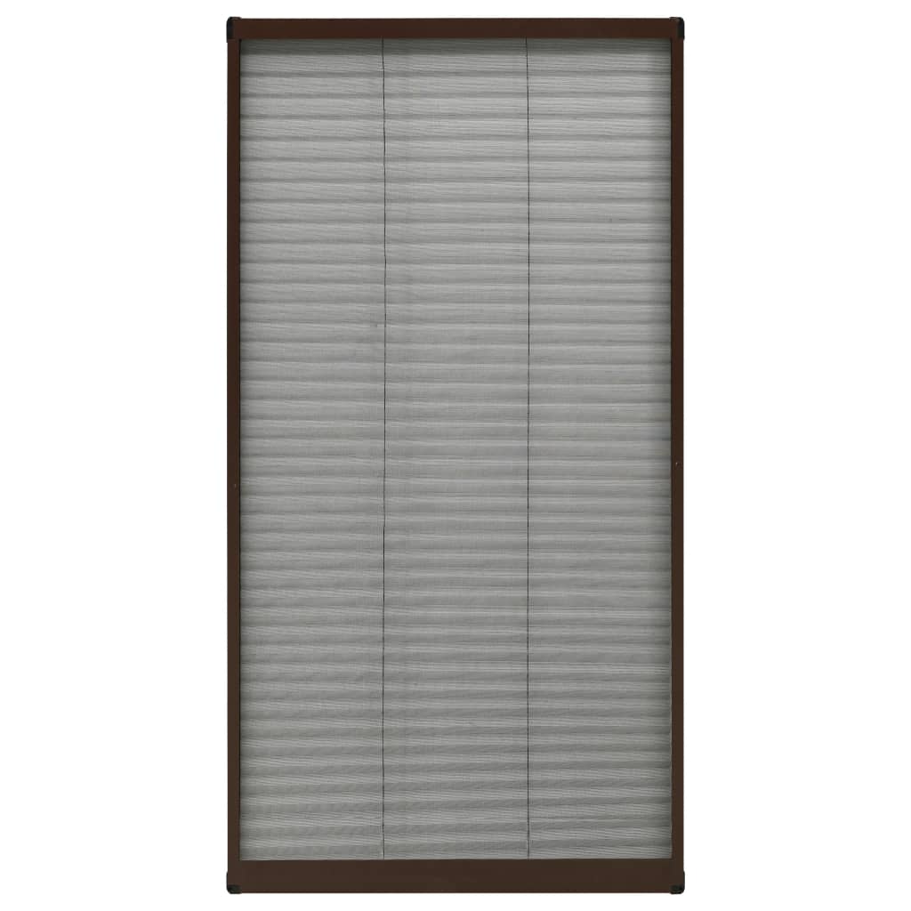 vidaXL Plisse Insect Screen for Windows Aluminium Brown 80x160 cm