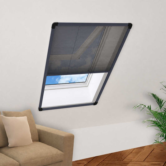 148663 vidaXL Plisse Insect Screen for Windows Aluminium Anthracite 60x80cm
