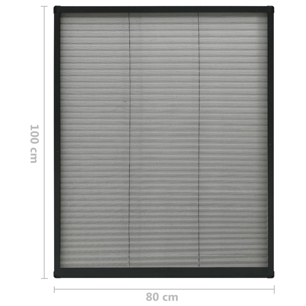 vidaXL Window Screen | Anthracite, Black | Aluminium, Fibreglass | 80 x 100 cm
