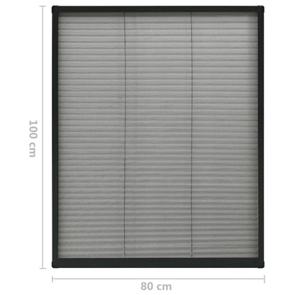 vidaXL Window Screen | Anthracite, Black | Aluminium, Fibreglass | 80 x 100 cm