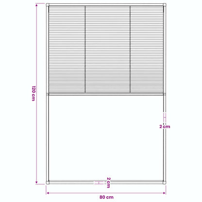 148665 vidaXL Plisse Insect Screen for Windows Aluminium Anthracite 80x120 cm