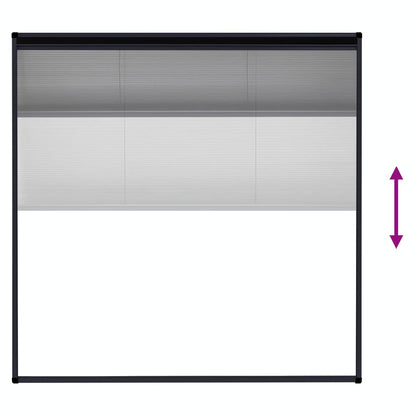 148666 vidaXL Plisse Insect Screen for Windows Aluminium Anthracite 120x120cm