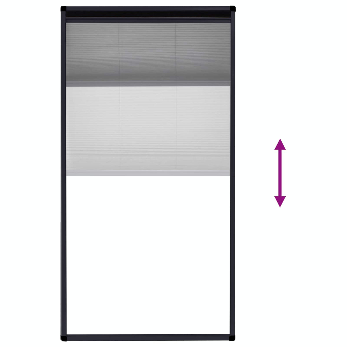 148668 vidaXL Plisse Insect Screen for Windows Aluminium Anthracite 80x160cm