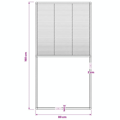 148668 vidaXL Plisse Insect Screen for Windows Aluminium Anthracite 80x160cm