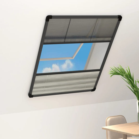 148682 vidaXL Plisse Insect Screen for Windows Aluminium 60x80 cm with Shade