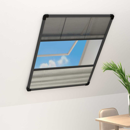 148682 vidaXL Plisse Insect Screen for Windows Aluminium 60x80 cm with Shade