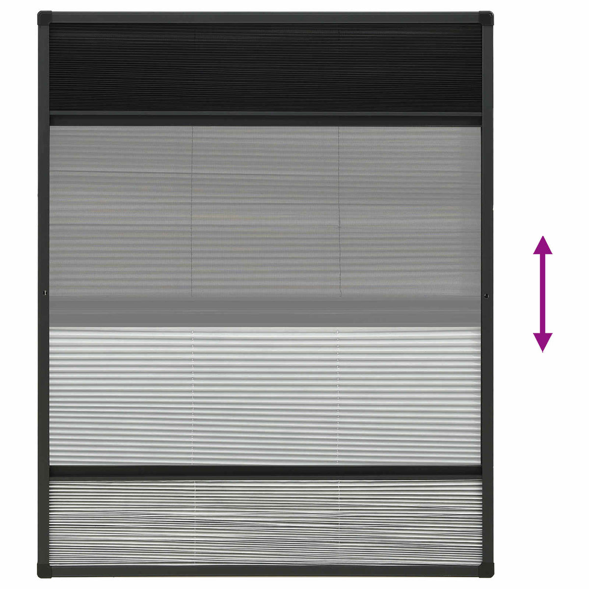148682 vidaXL Plisse Insect Screen for Windows Aluminium 60x80 cm with Shade