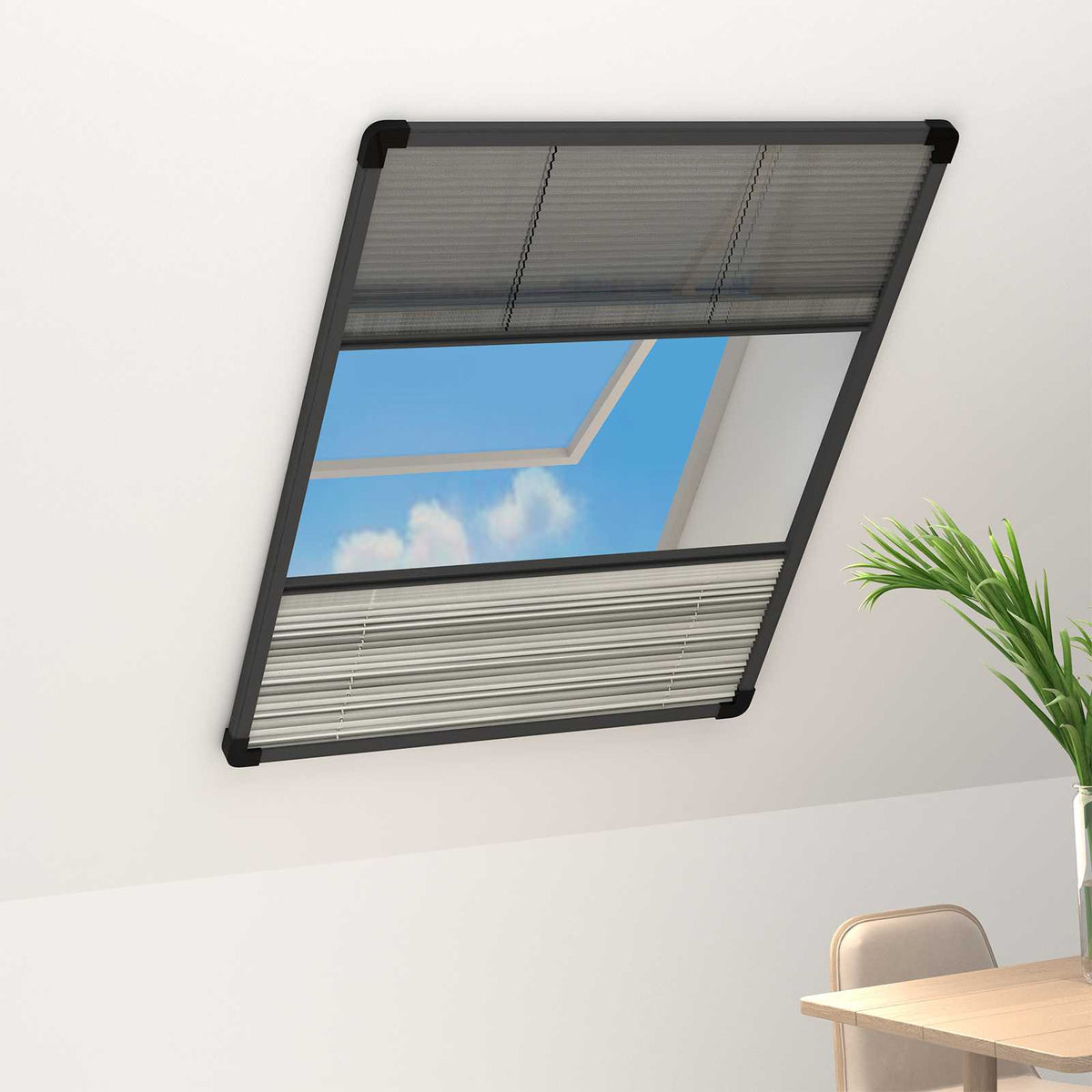 148684 vidaXL Plisse Insect Screen for Windows Aluminium 80x120 cm with Shade